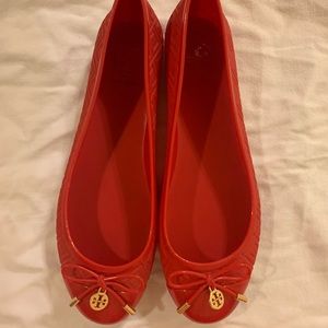 Tory Burch red Jelly flats